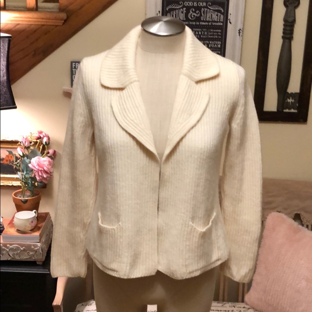 Talbots Pure 100% Merino Wool Open Front Sweater - image 1